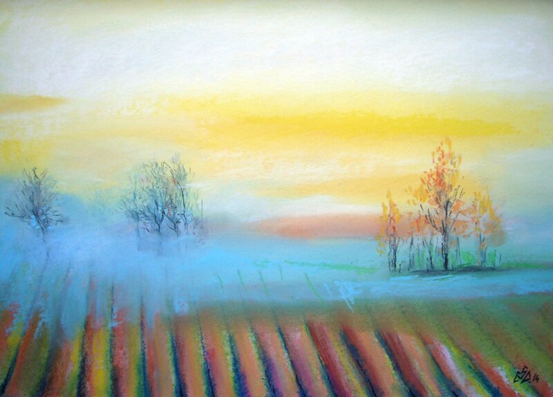 Tablouri in pastel cu peisaje.